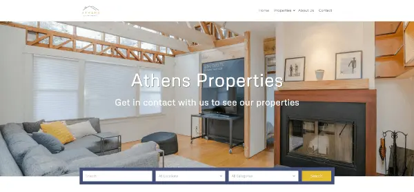 Screenshot of a real estate website