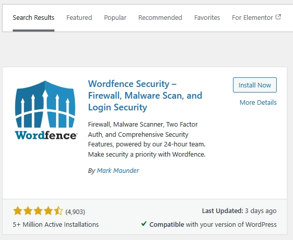 Die wichtigsten WordPress Plugins - Wordfence Security