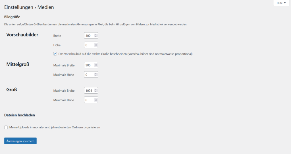 Ideale Größe für WordPress Featured Image