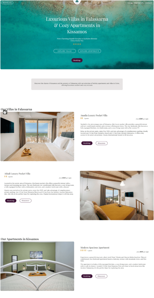 Webentwicklung für Urlaubsapartments & Villen-Webseiten