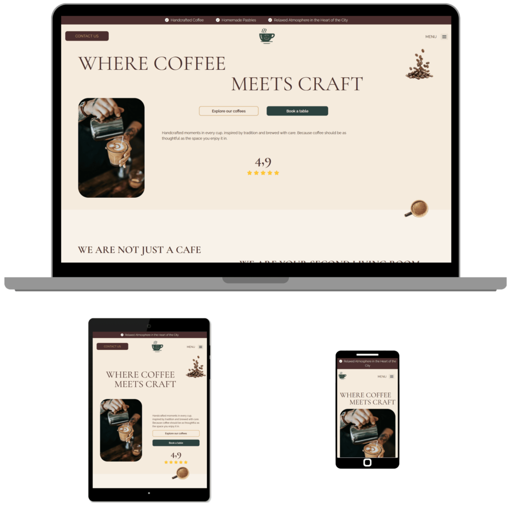 Responsive Website Cafe