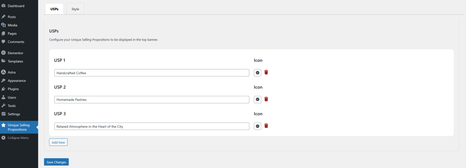 Unique Selling Propositions WordPress Plugin